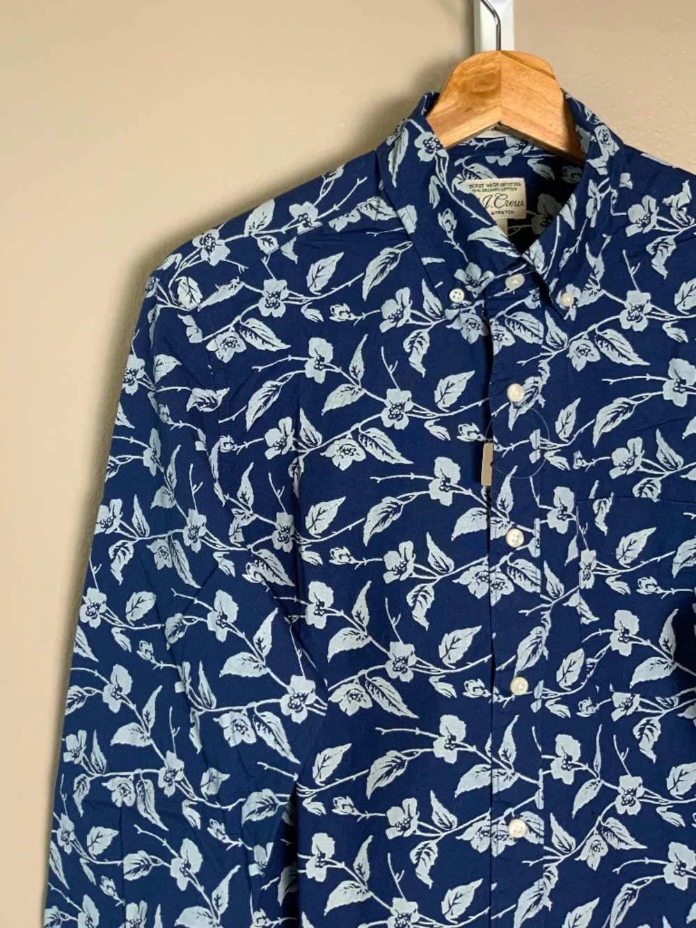 J. Crew Slim Stretch Secret Wash Button Down Shirt Bell Flowers Print